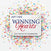 A white eGift card for Winning Hearts, featuring navy blue and red lettering, with colorful confetti scattered around the edges on a white background.
